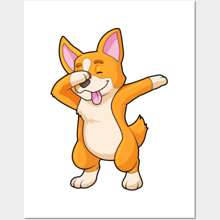 Welsh Corgi at Hip Hop Dance Dab Posters and Art